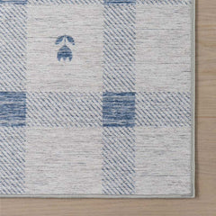 Modern Plaid Washable Rug - Blue, 2' x 3'