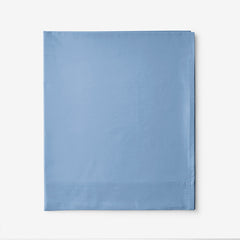 Classic Cool Cotton Percale Flat Bed Sheet - Porcelain Blue, Twin