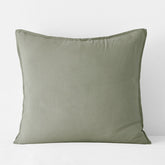 Premium Breathable Washed Linen Solid Sham - Moss Green, Euro