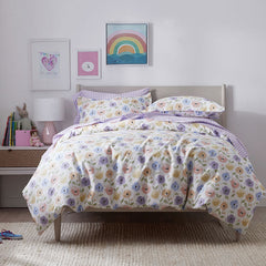 Pastel Poppies Classic Cool Organic Cotton Percale Sham - White Multi, Standard