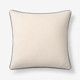 Multicolored with Contrast Piping Decorative Square Pillow Cover - Gray, 20 in. x 20 in.