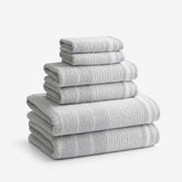 Plush Spa Stripe 6-Piece Bath Set - Light Gray