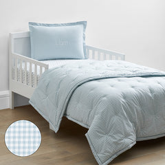 Ditsy Gingham Classic Cool Organic Cotton Percale Sham - Blue, Toddler