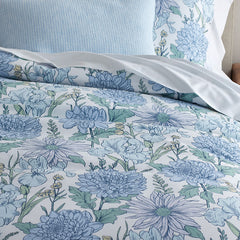 Garden Bliss Classic Smooth Sateen Duvet Cover - Blue Multi, King/Cal. King