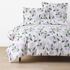 Hydrangea Classic Cool Cotton Percale Duvet Cover - Lilac, Full/Queen