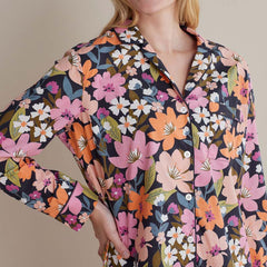 Printed Poplin Women's Nightshirt - Wild Floral, XL
