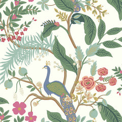 Peacock Traditional Wallpaper - Periwinkle, Roll