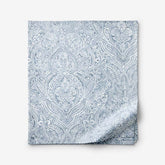 Paisley Grace Floral Premium Smooth Wrinkle-Free Sateen Flat Bed Sheet - Blue, Queen