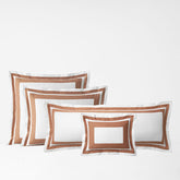 Double Border Wrinkle-Free Sateen Pillow Covers - Caramel, Boudoir