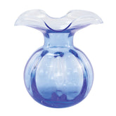 Hibiscus Glass Fluted Vases - Blue, Medium
