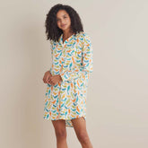 Printed Poplin Women's Nightshirt - Spring Birds, L