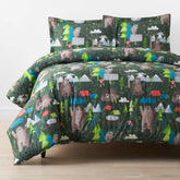 Bear Camp Classic Cool Organic Cotton Percale Comforter Set - Green Multi, Twin/Twin XL