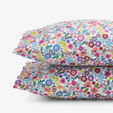 Joyful Mini Flower Classic Cool Organic Cotton Percale Pillowcase Set - White Multi, Standard