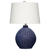 Rattan Table Lamp - Indigo Blue