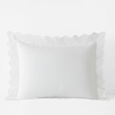 Eyelet Classic Cool Cotton Percale Solid Sham - White, Standard