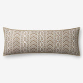 Kaveri Decorative Lumbar Pillow Cover - Beige Tan, 14 in. x 40 in.