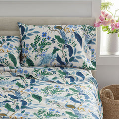 Peacock Classic Smooth Sateen Fitted Bed Sheet - Ivory Multi, Full