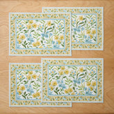 Garden Floral Cotton Placemats, Set of 4 - Gardenia Mist