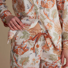 Printed Voile Women's Cropped Pajama Set - Wild Bloom, L