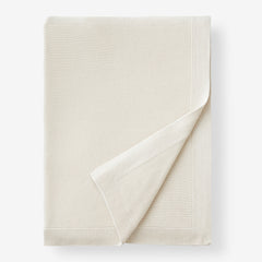 Classic All Season Breathable Cotton Knit Blanket - Ivory, Full/Queen
