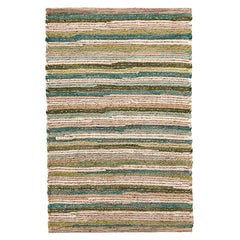 Francisco Green Handwoven Cotton Rug - Green, 5' x 8'