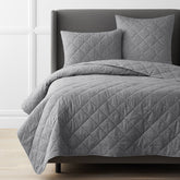 Bromley Premium Ultra-Cozy Cotton Flannel Coverlet - Smoke, Queen