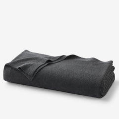 Classic All Season Breathable Cotton Knit Blanket - Dark Gray, Full/Queen