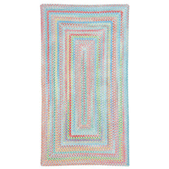 Garden Stripe Reversible Braided Cotton Rug - Blue, 3' x 5'