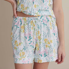 Cotton Modal Women's Shorts Set - Spring Garden, M