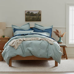 Classic Ultra-Cozy Cotton Velvet Flannel Solid Duvet Cover - Seafoam, King/Cal. King
