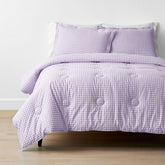 Gingham Classic Cool Organic Cotton Percale Comforter Set - Lilac, Twin/Twin XL
