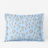 Blossoms and Stripes Classic Cool Cotton Percale Sham - Garden Poppies, Standard