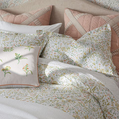 Clemencia Classic Cool Cotton Percale Sham - Mini Floral Peach Blossom, Standard