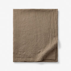 Premium Breathable Washed Linen Solid Flat Bed Sheet - Pine Bark, Full