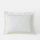 Scallop Embroidered Premium Cool Egyptian Percale Sham - Yellow, King
