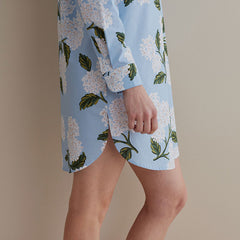 Poplin Women's Nightshirt - Hydrangea, S