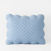 Scallop Quilted Sham - Blue Sea, Standard