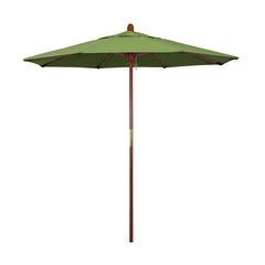 Round Outdoor Patio Umbrella, Wood with Manual Lift - Ginkgo, 7.5'