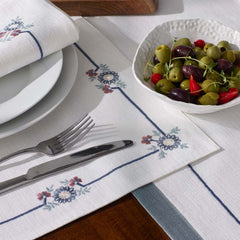 Floral Placemats, Set of 4 - Floral Border