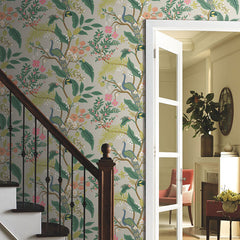 Peacock Traditional Wallpaper - Linen, Roll