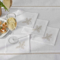 Metallic Cocktail Napkins, Set of 4 - Holly