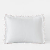Embroidered Scallop Classic Smooth Sateen Solid Sham - Blush, Standard
