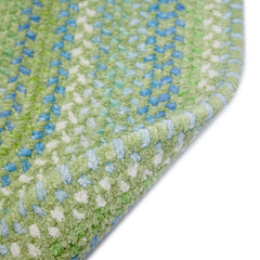 Sailor Stripe Reversible Braided Cotton Rug - Green, 7' 6'' Round
