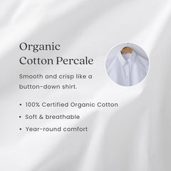 Classic Cool Organic Cotton Percale Solid Pillowcase Set - Gray, Standard