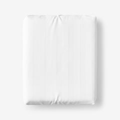 Dobby Stripe Classic Smooth Wrinkle-Free Sateen Fitted Bed Sheet - White, King