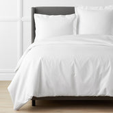 Luxe Smooth Egyptian Cotton Sateen Duvet Cover - White, Oversized King/Cal. King
