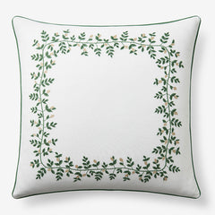 Climbing Vines Decorative Square Pillow Cover - Green/White