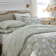 Misty Meadow Cluster Reversible Classic Smooth Sateen Sham - Green Tea, Standard