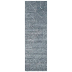 Relief Hand Tufted Wool Rug - Blue, 8' Runner