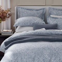 Paisley Grace Floral Premium Smooth Wrinkle-Free Sateen Sham - Blue, Euro